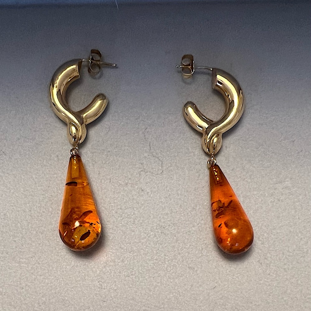 Vintage 14k Yellow Gold Drop Earrings
